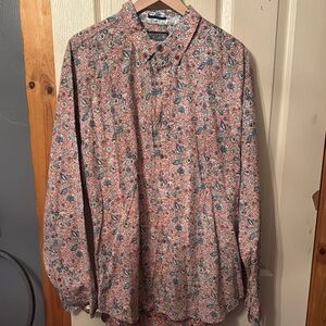 Reyn Spooner Pink and Blue Floral Casual Shirt